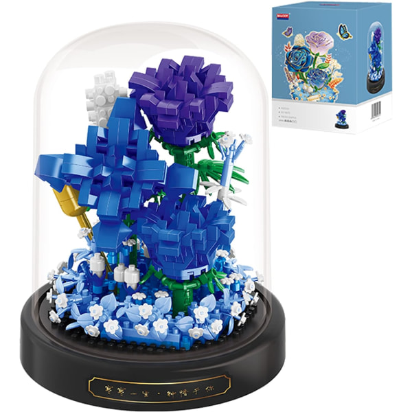 Solrosbukett set, blomsterbyggstenar, monterat bonsaiträd set, Alla hjärtans dag årsdag födelsedagspresent till kvinnliga vänner för vuxna(Bl