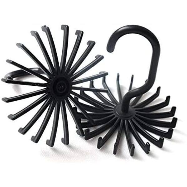 Roterbar slipshållare för garderobsorganisering, justerbar multifunktionshållare för slipsar, bälten, 2-PACK