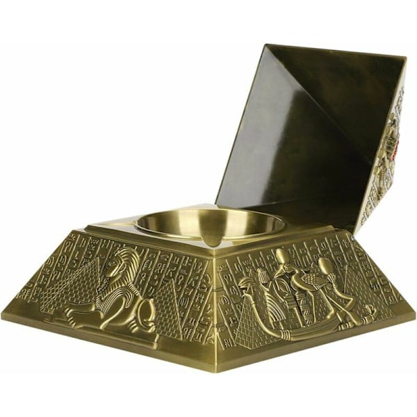 Egyptisk pyramide model Metal statue, retro ornamenter dekorationsgenstande håndværk til dekoration/gave/samling (brunet)
