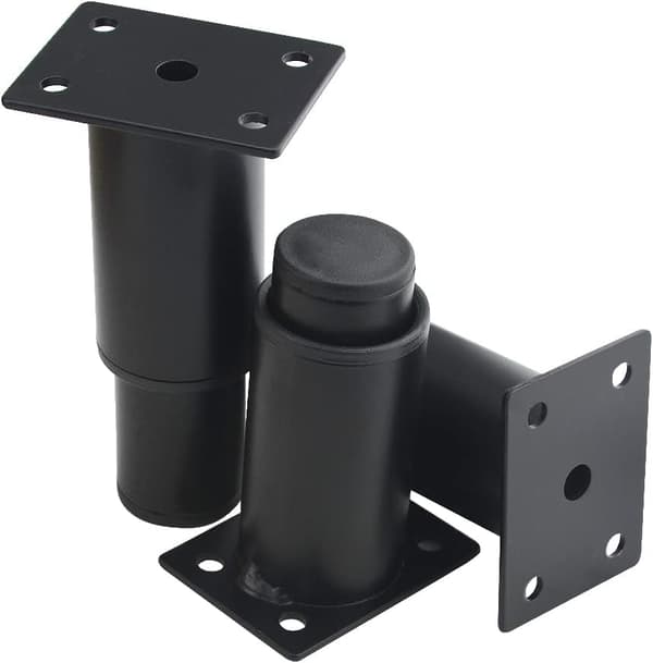 (8-12cm, Hvit) Sett med 4 justerbare møbelben i metall for bord, seng, sofa