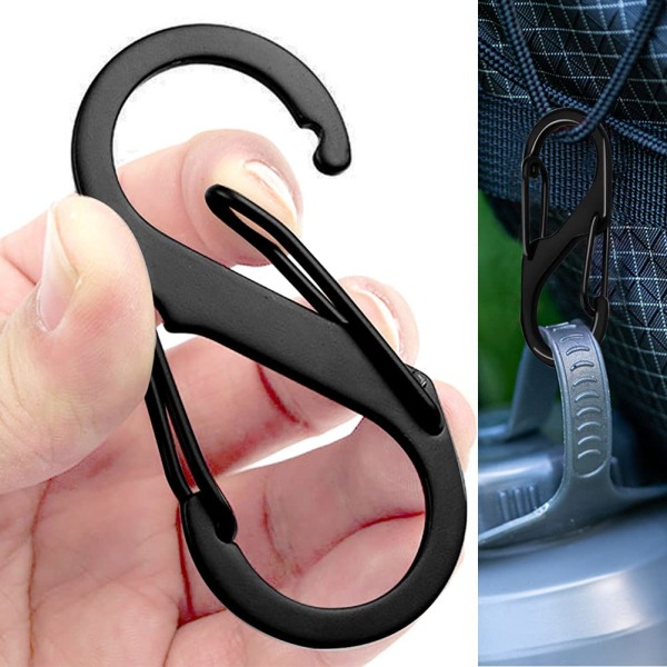 10 stk Karabinkrok, 3 størrelser Dobbel fjæråpning Klips S Ring Låsing Karabinkrok Spenne Dobbel Klipskrok for Utendørs Fotturer Fiske Camping Reiser