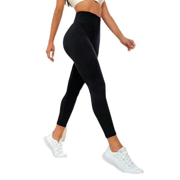 1-pakkaus leggingsit Mukavat hengittävät push-up-harjoittelu Fitness Wear Naisten leggingsit Erittäin joustavat kyykkyjoogahousut (L)