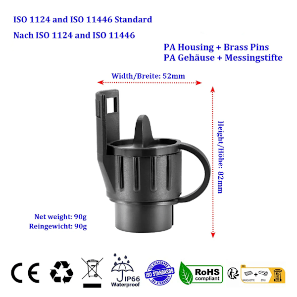 7-polet til 13-polet anhængertræk stikkontakt adapter til bil anhænger cykelholder, 12V 7/13 anhænger adapter, anhænger stikkontakt adapter