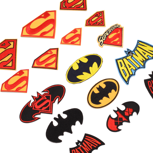 16 påstrykningslapper for Hero Superman-merker, brodert applikasjon