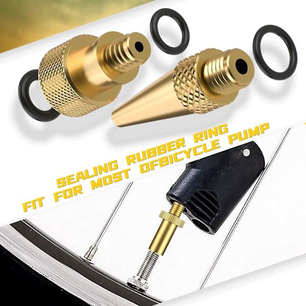 14 stk sykkelpumpe adapter, sykkeldekk pumpe adapter, sykkelpumpe nål adapter, DV AV SV ventil for sykkelpumpe, kobber sykkelpumpe munnstykke for fjellsykkel ball