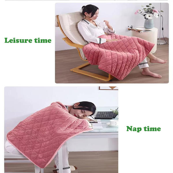 Kast teppe, fire sesonger plysj lett sofa teppe, maskinvaskbart teppe fleece 140*100cm teppe lavt strøm USB oppvarmet teppe (rosa)