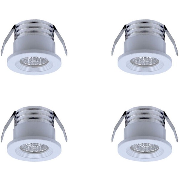 Set med 4 mini inbyggda LED-spots, 3 W, neutralvitt ljus