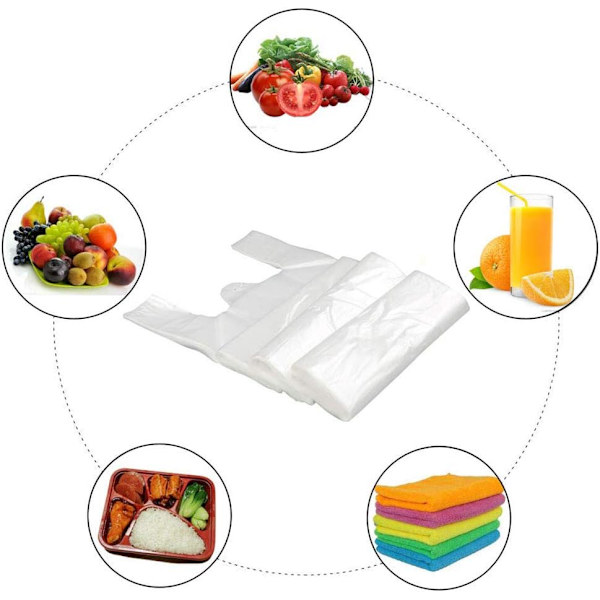 200 Stk Klart Väst-Stil Bärpåsar Stark Vit Bärpåsar Uppfyller Många Behov Plastmatpåsar Nytt Material -30x45cm