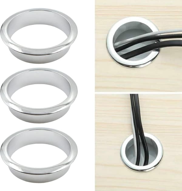 60mm Metall Skrivbordsgenomföring Lock - Dekorativ Ring för Möbler Thr