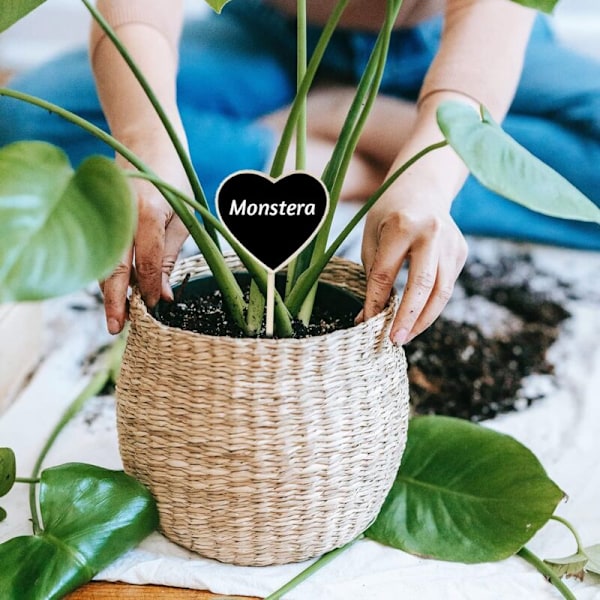 20 stycken etiketter för träväxter, trädgårdsetiketter för utomhusbruk, såetiketter, grönsaksetiketter, Planterings-Form-Hjärta etiketter