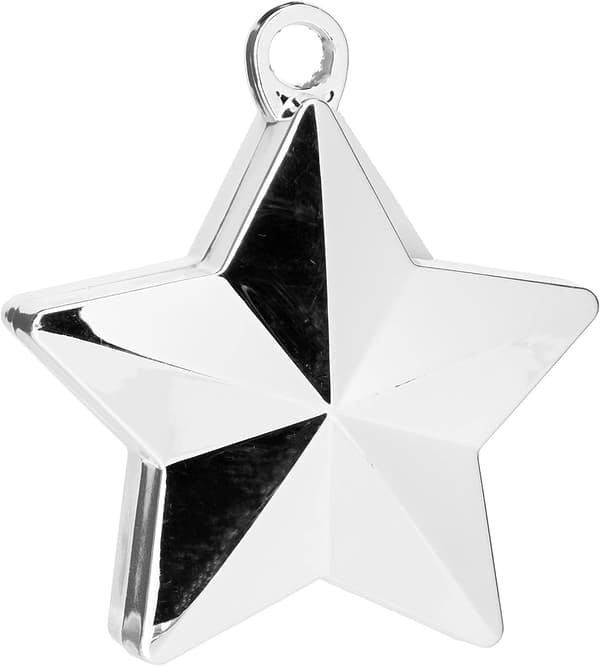 1 st glänsande silverstjärnformad ballongvikt 170 g