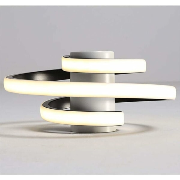 Moderne LED-taklampe, 18W kreativ design spiralformet taklampe, svart metall taklampe, LED-taklampe for stue soverom kjøkken