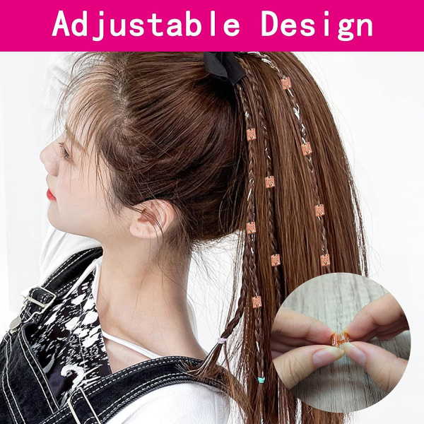 28 stk. (rose gold) Hårspiral Smykker Viking Style Justerbare Hårmanchetter Skæg Hår Rør Perler Metal Dreadlocks Viking Hår Perler Spiral Spoler Til Mig