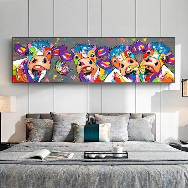 Ko-färgsdekor för hemmålning, sl.gt, canvas utan ram, 40x120cm