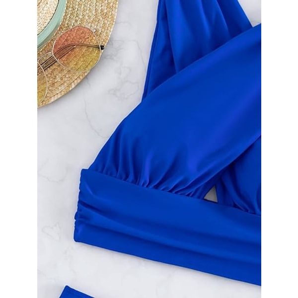 Kvinnors 2-delade baddräkter Criss Cross Ruched S