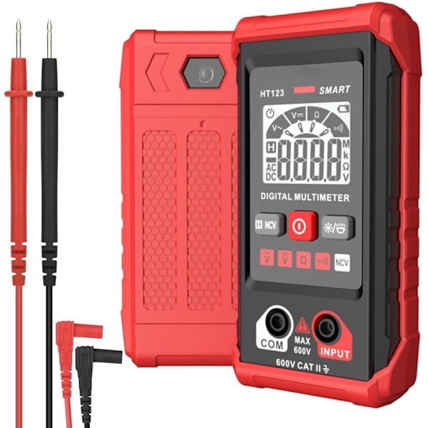 Digital multimeter, multifunktionell voltmeter 2000 punkter, AC- och DC-spänningsmätning, resistans, kontinuitet, NCV, detektering av neutral och under t