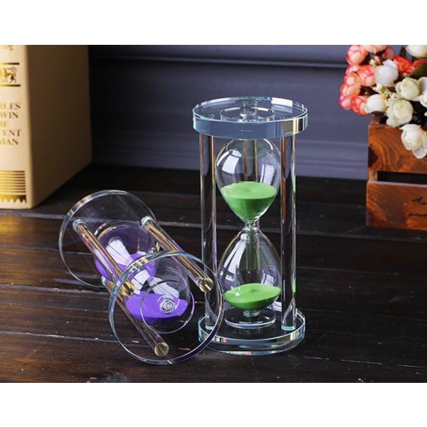 Gjennomsiktig Crystal Timeglass Timeglass Klokke Craft Glass Decorat