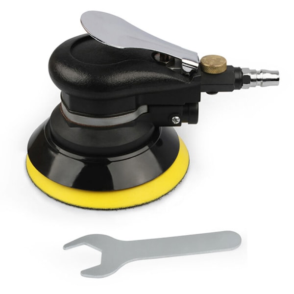 Slumpmässig 5-tums tryckluftsdriven excenterslipmaskin, robust pneumatisk slipmaskin för polering, slipning, sandpappring för bil, metall, trä, vax, metallarbete