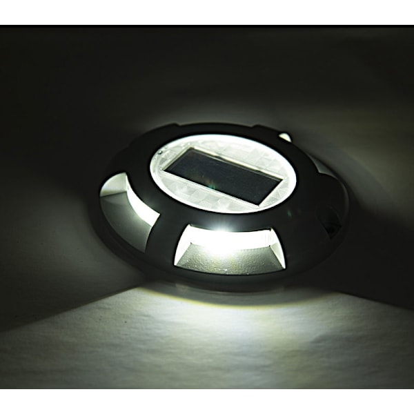 Solcellsbelysning för däck 4 Vattentäta LED-lampor i aluminium, vit
