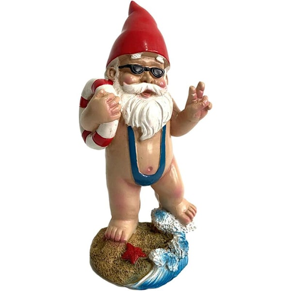 Humor Utomhus Trädgårdstomte, Tomtestaty Resin Trädgård Goblin Konst Dekoration, Tomtesimmare Trädgård Gräsmatta Prydnader för Inomhus eller Utomhusträdgård