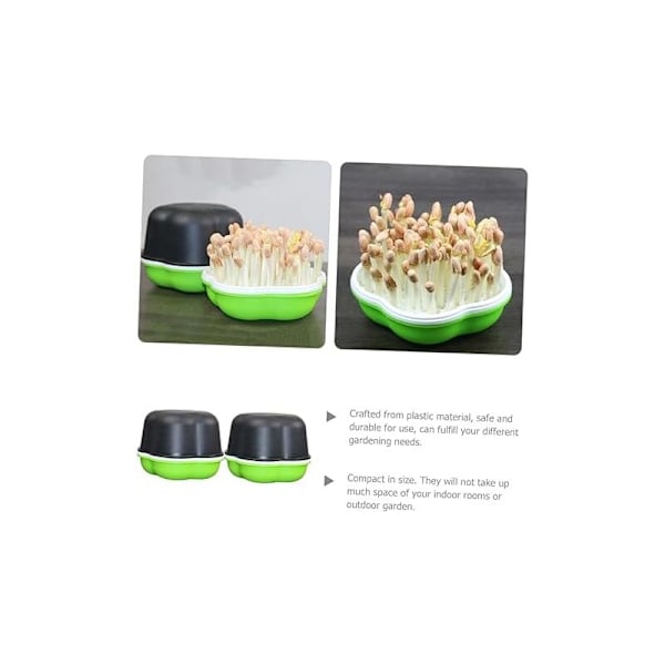 20x14cm 2 Sæt Grøntsagsbakke spireplatforme platforme spireplatforme til frøplanter heste- planteskoleplatforme ernæringsmæssig plast porøs c