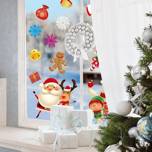A-Noël Vindusklistremerke, Juleklistremerker, DIY Dekorasjonsklistremerker, Klistremerke Veggklistremerker Reinsdyrklistremerke Klistremerke Snøfnugg Julenissen Statisk St