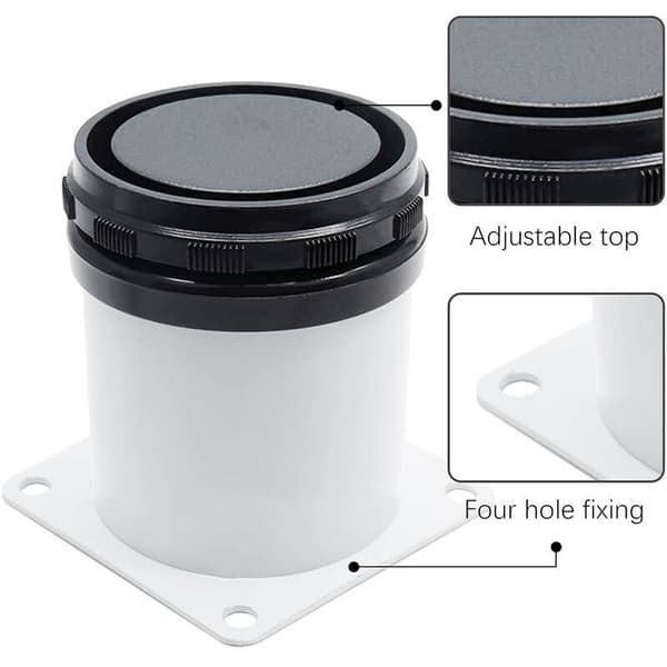 Set med 4 justerbara möbelben i rostfritt stål med skruvar - Vit, 5 cm höjd
