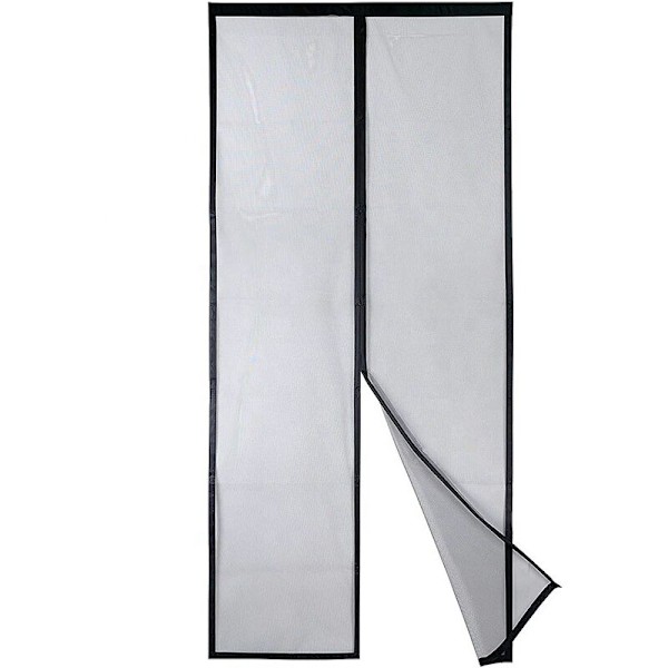Magnetisk Dørskærm - Kraftigt Maskenet, Magnetisk Forsegling fra Top til Bund, Automatisk Lukning, Hold Frisk Luft Inde (120x210 CM, Sort)