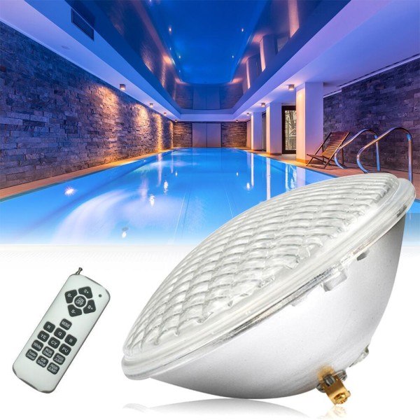 Varmvit 18W LED-poollampa Vitt ljus PAR56 12V DC/AC, Vattentät IP68 Undervattensbelysning, Ersätt 150W Halogenlampor