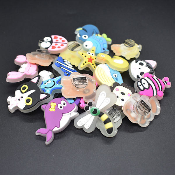 Crocs Mix Lot 22 Personlige Sko Dekoration Charms, One Size EU Soft Night Light Sko Blomst Hul Sko Blomst Sko