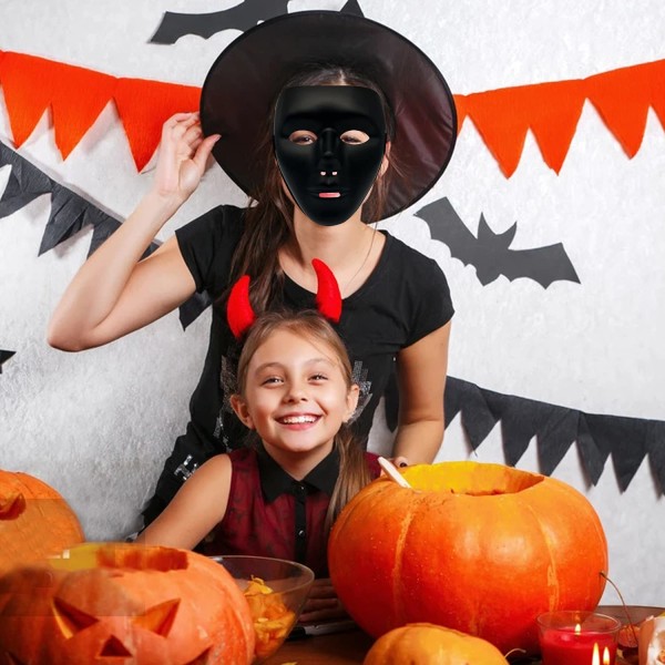 Halloween maske, fuld ansigts hacker anonym maske hip-hop spøgelse trin maske til voksne og børn, Halloween kostume cosplay fest maske rekvisitter tilbehør