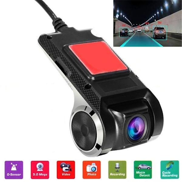 USB-kojelaudan kamera autoon, ajotallennin, Android-navigointi, DVR, kojelautakamera ADAS-avustinjärjestelmällä, 170° kulma