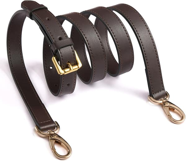 Enkel axelrem, lutande axel, justerbar äkta läder axelrem, lämplig för små väskor, handväskor, budväskor, crossbody-väskor