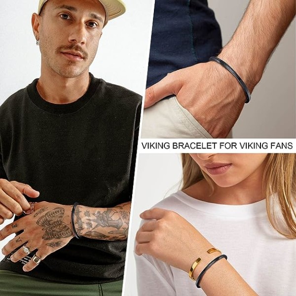 (Sort 64mm) Nordisk Viking Smykker Nordiske Mænds Armbånd Beskytter Mobius Manchet Armbånd, en fødselsdagsgave til far/mand/bror/søn/ven