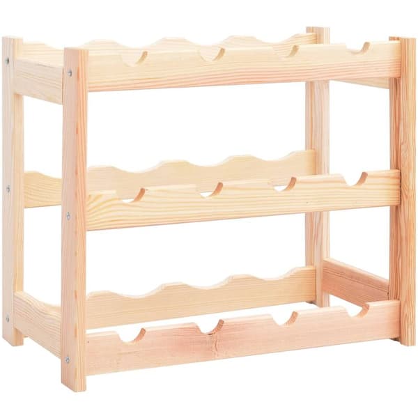 Vinstativ i furu for 12 flasker