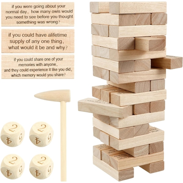 Jenga byggklossar leksak, parlöfte trä stapling leksak, lämplig för 21 år och äldre