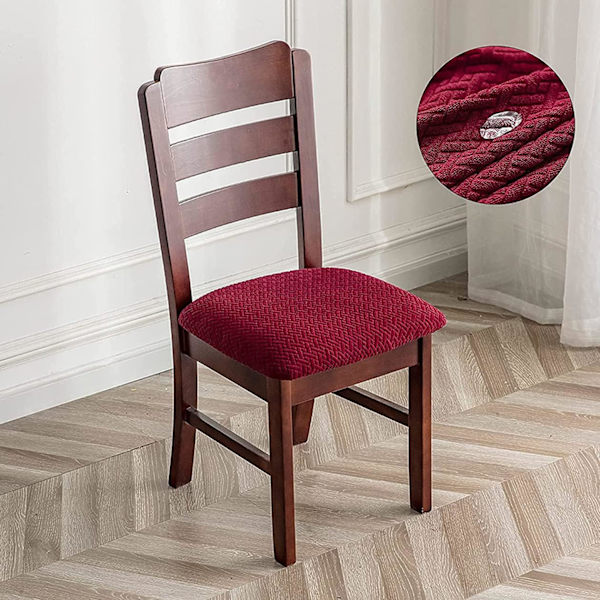 Stoltrekk 4 stykker Stolputer Trekk Vanntett Stolsete Trekk Avtagbart Jacquard Elastisk Stolsete Trekk Vaskbart