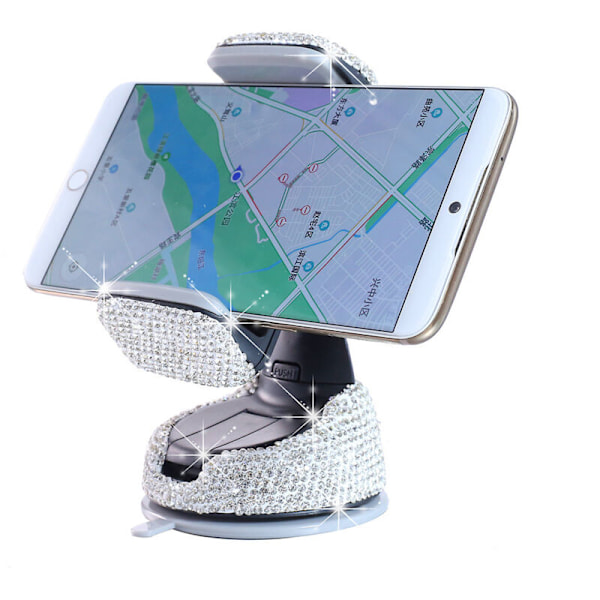 1 brillant diamant biltelefonholder, skinnende krystal biltelefonholder, justerbar og alsidig bilnavigationsholder til luftudtag (75 x 95 x