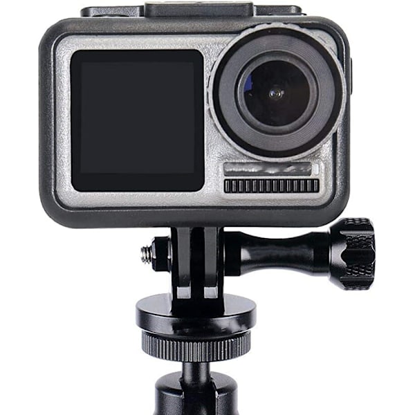 Musta alumiininen kolmijalka-adapteri GoPro Sessionille, GoPro Hero 2018:lle, GoPro HeroFusionille, GoPro Hero8/7/6/5/4/3/2/1 -kameroille