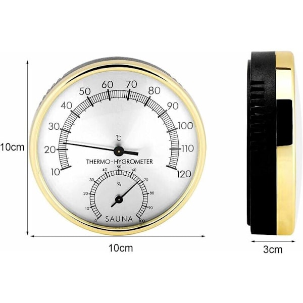 Termohygrometer, Temperatur- och fuktighetshygrometer för kök, LCD Digital Rumstermometer, Hygrometertermometer för rum, Bastuhygrometer, Metall