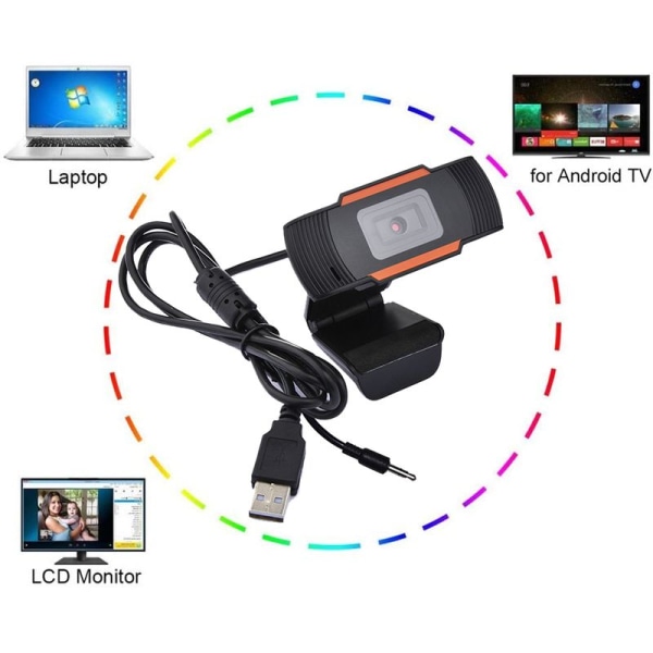 Webbkamera 1080P Autofokus Full HD Business Webcam med dubbla digitala mikrofoner - USB kamera för stationär PC Mac Videosamtal
