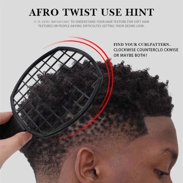 1 pakkaus 2-in-1 Afro Twist -kampaa aaltoileville hiukselle Dreadlocks luonnolliseen tyyliin Sopii miehille ja naisille Parempi kuin sieni Helppo puhdistaa