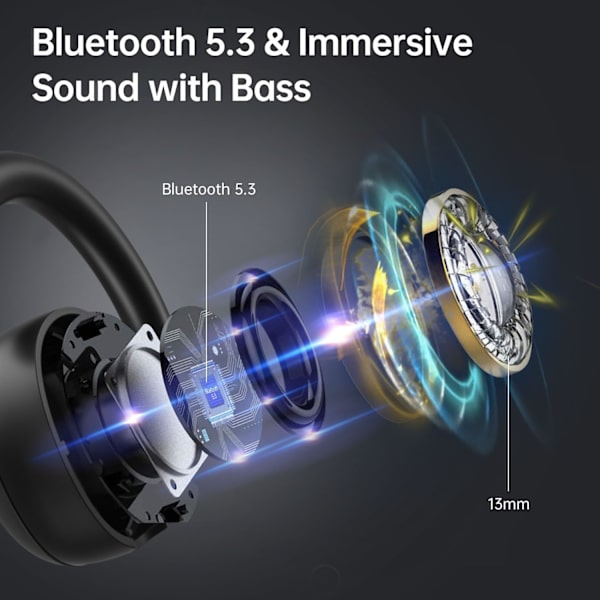 Langattomat nappikuulokkeet Bluetooth-kuulokkeet, melunvaimennuksella varustetut langattomat kuulokkeet LED-akkunäytöllä, mikrofoni selkeisiin puheluihin, sopii liikuntaan