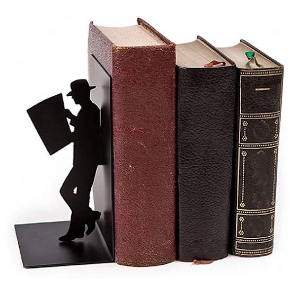 Dekorative sorte metal Reader bogstøtter.