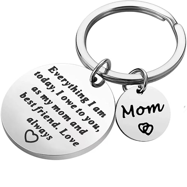 Nøglering til min mor, nøglering i rustfrit stål til kvinder, nøglering til mors dag, fødselsdagsgave til min mor, vedhæng til mors dag