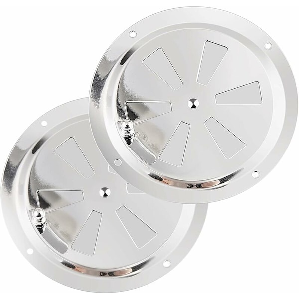 Rund ventilationsgitter, 125mm ventilationsgitter rustfrit stål rør myggenet udstødningsgitter indgående luft udstødningsluft ventilation justerbar