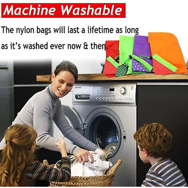 2 kestävästä materiaalista valmistettua taittuvaa ostoskassia (mansikka)