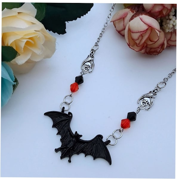 Fladermussmycke Halloween-halsband Cubic Zirconia Inverted Vampire Bat Festival Rolig djurhalsband