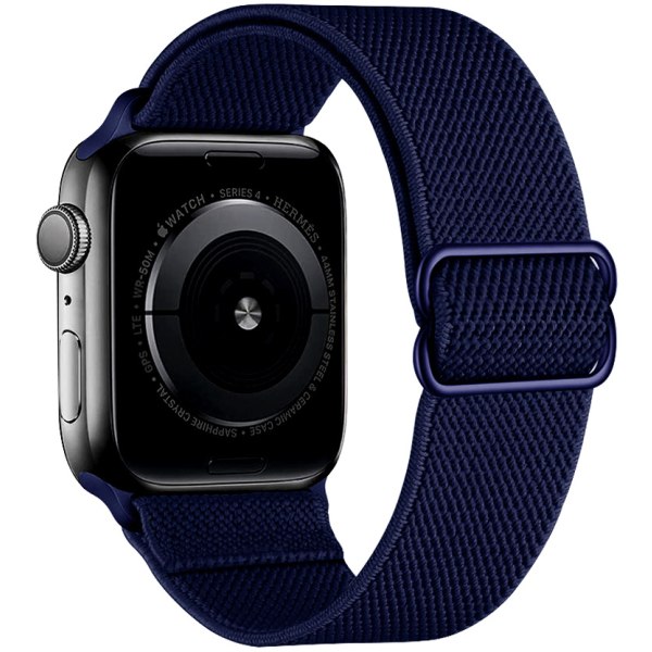 Egnet til Apple Watch-rem, justerbar stræk nylon flettet sportsudskiftningsrem, egnet til Iwatch-serien, blå (42/44/45mm)