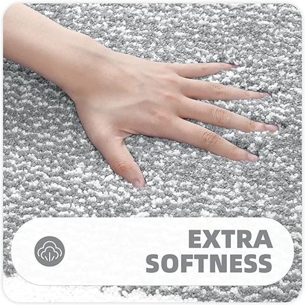 40x60 cm (grå) skridsikker bademåtte, kan vaskes i maskine, absorberende show
